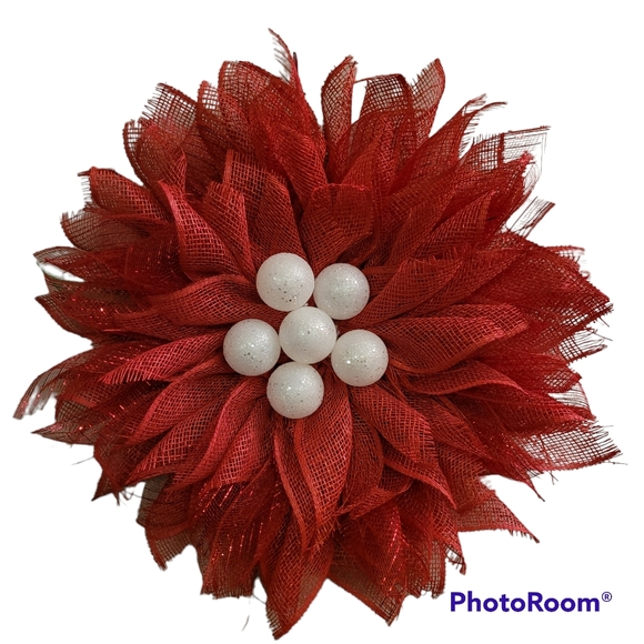 Poinsettia Flower Wreath - Picture 1 of 3